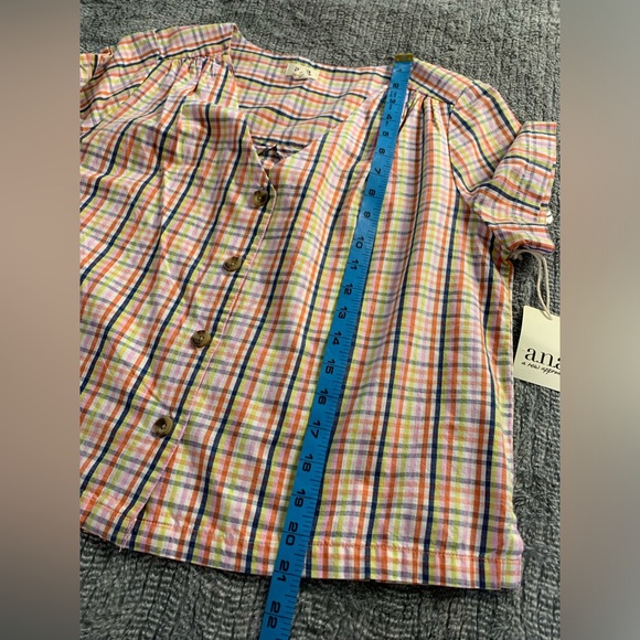3/$20 A.N.A. A New Approach Women's Short Sleeve Multi Gingham Shirt NWT Small - Picture 12 of 13